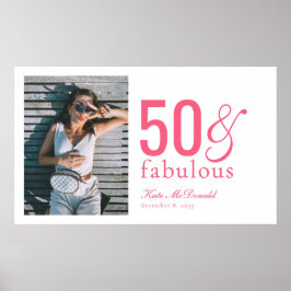 Póster Fifty and Fabulous Photo 50th Birthday Party