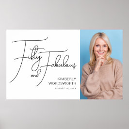 Póster Fifty and Fabulous Photo 50th Birthday Party