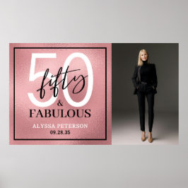 Póster Fifty and Fabulous Photo 50th Birthday Party