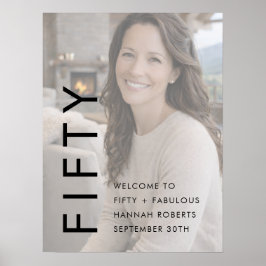 Póster Fifty and Fabulous Photo 50th Birthday Party