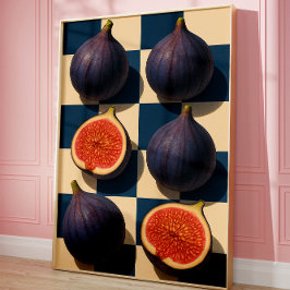 Póster Fig wall art, Trendy Kitchen art for Food Lover