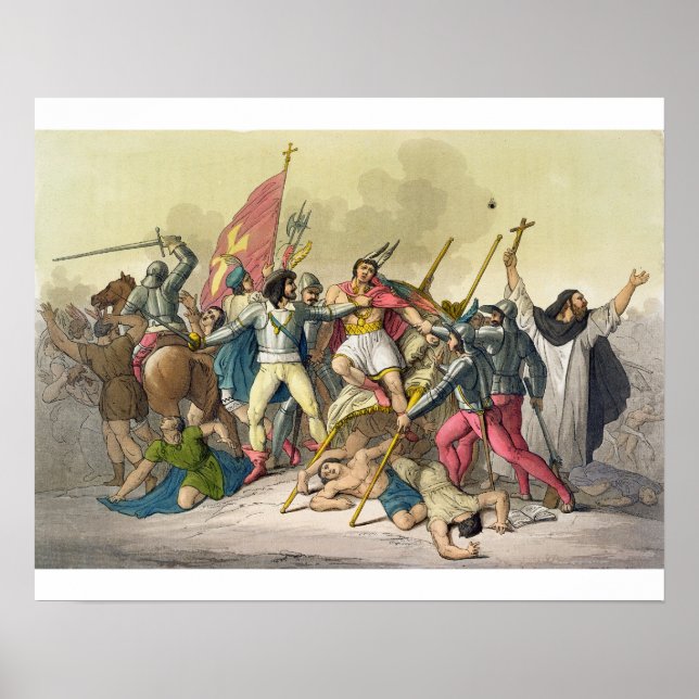 Póster Fight Between Local Indians and Conquistadors (col (Frente)