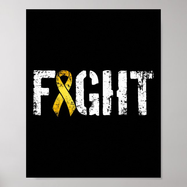 Póster Fight Childhood Cancer Military Style Awareness Ri (Frente)