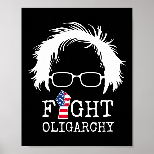 Póster Fight Oligarchy Sanders And Aoc Freedom Us Anti Tr (Frente)