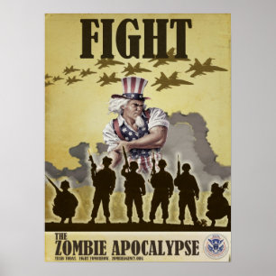 Póster Fight Zombie Apocalypse Poster