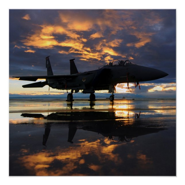 Póster Fighter Jet Sunset (Anverso)