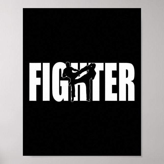 Póster Fighter Mma Kickboxing Muay Thai Mixed Martial Art (Frente)