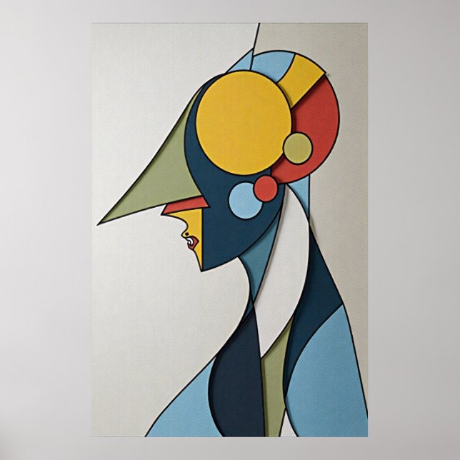 Póster Figura abstracta vibrante (Frente)