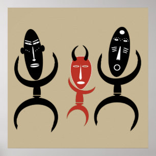 Póster figura africana abstracta bailando