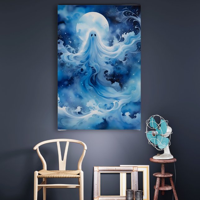 Póster Figura azarosa azul con luna (Subido por el creador)