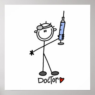 Póster Figura básica médico del palillo