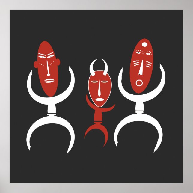 Póster figura de baile abstracto de áfrica (Frente)