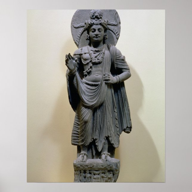 Póster Figura de Bodhisattva, de Mekha-Sanda cerca de Sha (Frente)