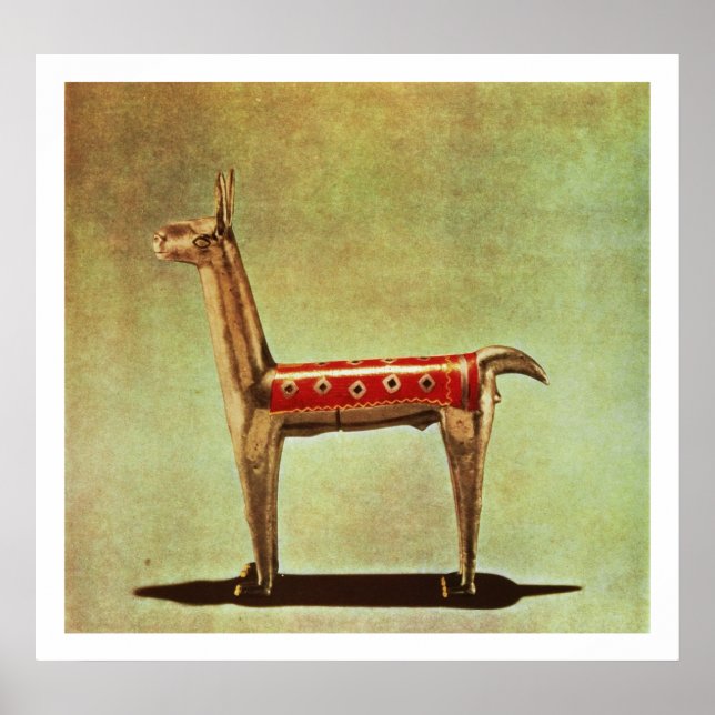 Póster Figura de la Llama Plata, del Perú, después de 143 (Frente)