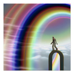 Póster Figura de misterio en el Stargate interdimensional