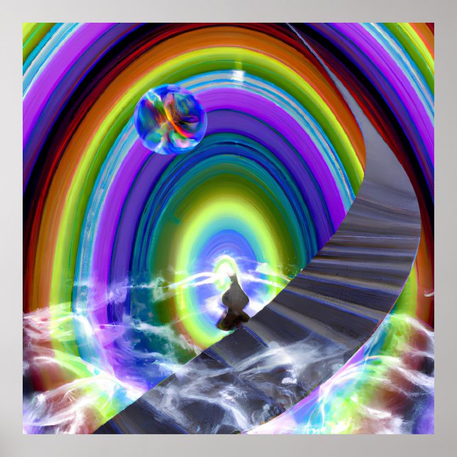 Póster Figura de misterio en el Stargate interdimensional (Frente)