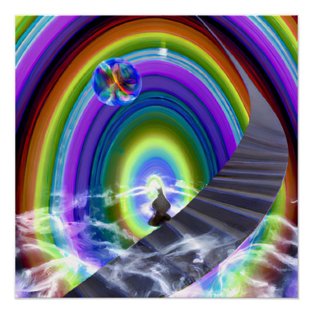 Póster Figura de misterio en el Stargate interdimensional (Anverso)