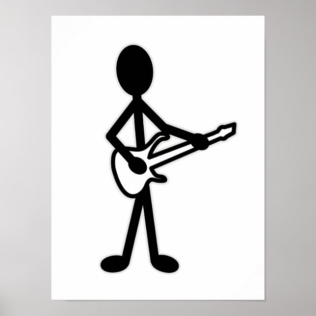 Póster Figura de palo guitarista (Frente)