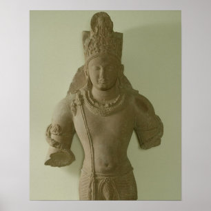 Póster Figura de señor Vishnu, Mathura (piedra arenisca
