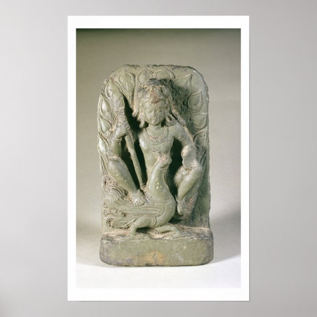 Póster Figura de Skanda con su pavo real, Punjab Hills (s (Frente)