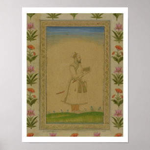 Póster Figura derecha de un noble, tenencia un libro,