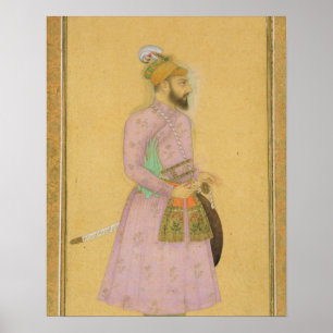 Póster Figura derecha de un príncipe de Mughal, del