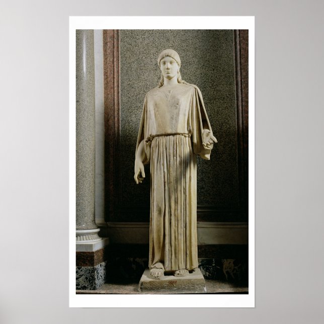 Póster Figura femenina con peplos, griega (mármol) (Frente)