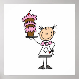 Póster Figura femenina panadero del palillo