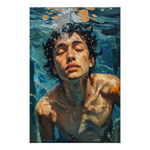 Póster Figura humana en el arte de la pintura al óleo