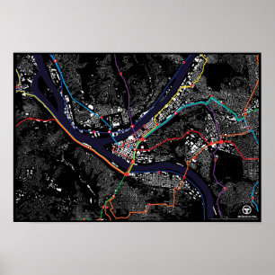 Póster Figura ligera tierra del carril de Pittsburgh
