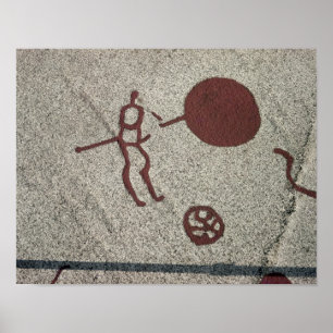 Póster Figura masculina con el sol