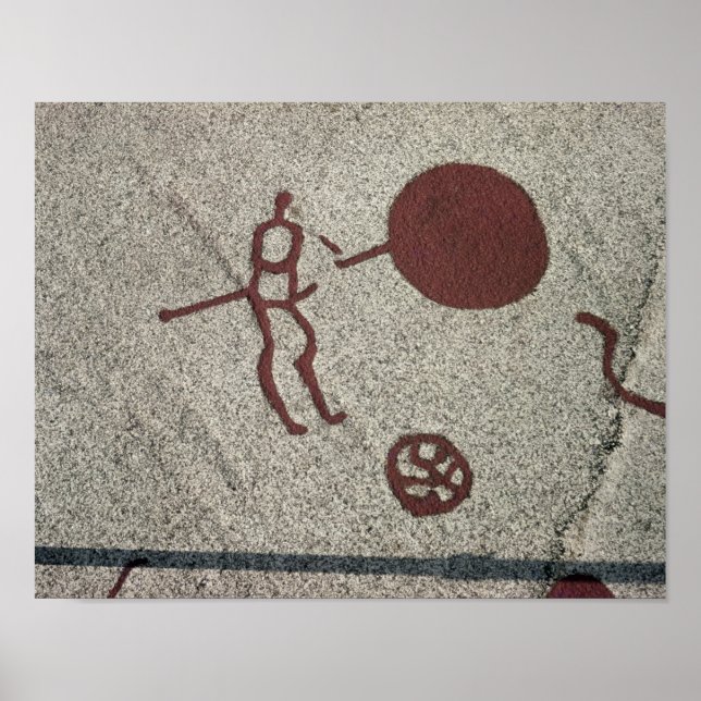 Póster Figura masculina con el sol (Frente)