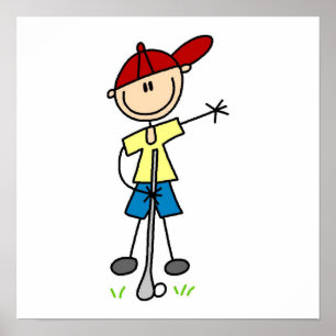 Póster Figura masculina golfista del palillo