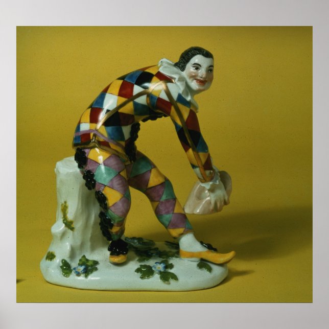 Póster Figura meissen de Harlequin, c.1750 (Frente)