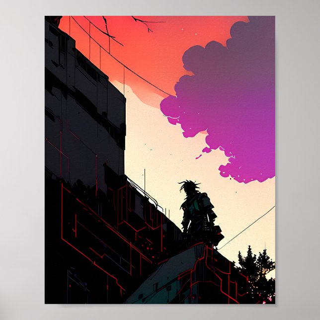 Póster Figura solitaria (Frente)