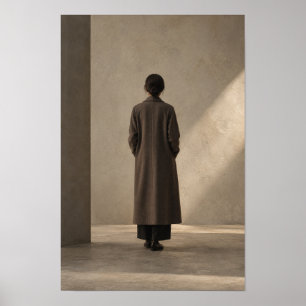 Póster Figura Solitaria en Pared Interior Minimalista con
