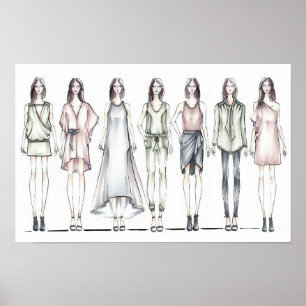 Póster Figuras de moda Minimalistas