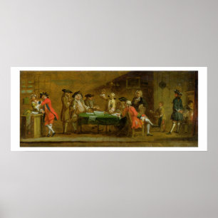 Póster Figuras en una taberna o un café, 1720s (aceite