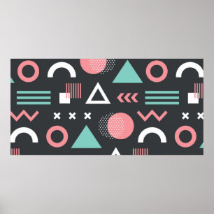 Póster Figuras geométricas diseño de patrones sin fisuras