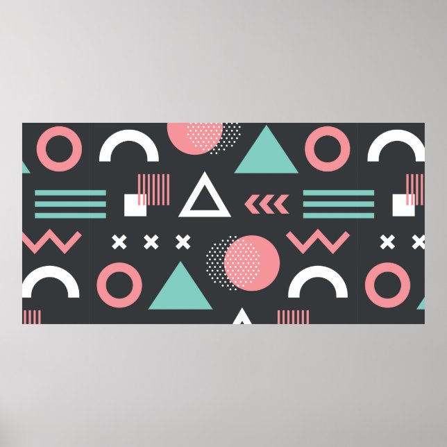 Póster Figuras geométricas diseño de patrones sin fisuras (Frente)