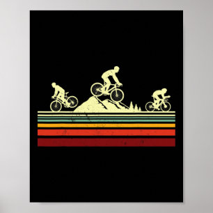 Póster Figuras Retro de Ciclismo de Montaña Vintage- Mtb