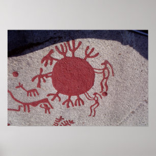 Póster Figuras y animales alrededor de un sol