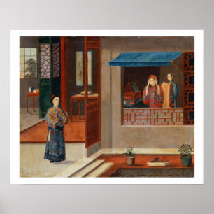 Póster Figures in a dressing room interior