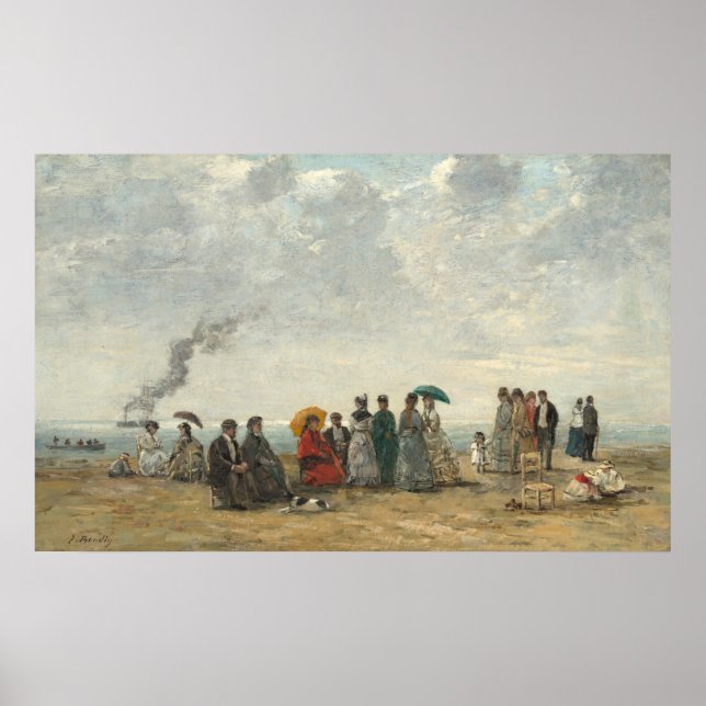 Póster Figures on the Beach - Eugène Boudin Fine Art (Frente)
