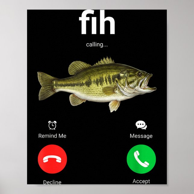 Póster Fih Calling Decline Accept Funny Phone Call Misspe (Frente)