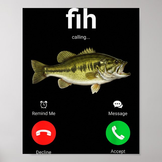 Póster Fih Calling Decline Accept Funny Phone Call Misspe (Frente)