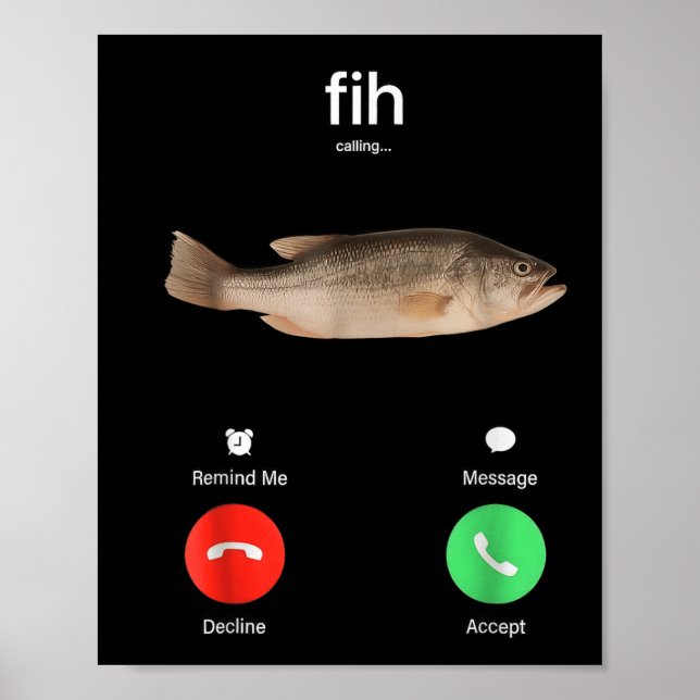 Póster Fih Calling Remind Me Message Decline Accept Phone (Frente)