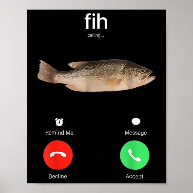 Póster Fih Calling Remind Me Message Decline Accept Phone (Frente)