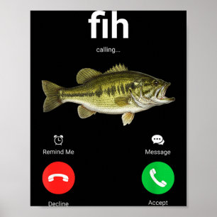 Póster Fih Rechazar Aceptar Llamada Divertida Llamada Tel