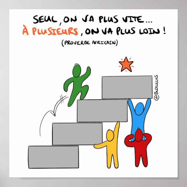 Póster Fijar “A varios se va más lejos " (Frente)